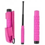 BATON EXPANDABLE  TELESCOPIC PINK RUBBER HANDLE Lite and Easy ~ 16″